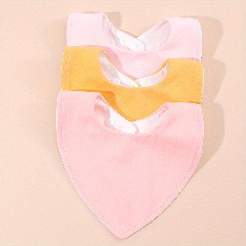 3pcs Baby Cotton Bibs Triangle Soft Burp Cloth Apron Bandana Scarf