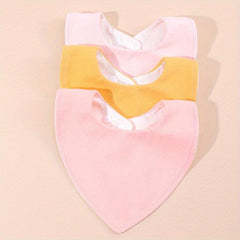3pcs Baby Cotton Bibs Triangle Soft Burp Cloth Apron Bandana Scarf