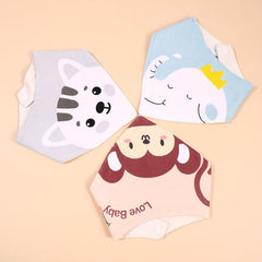 3pcs Baby Cotton Bibs Triangle Soft Burp Cloth Apron Bandana Scarf