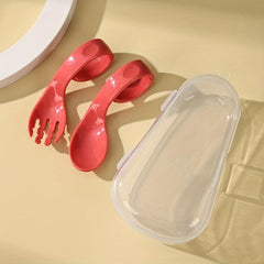 Children's Curved Handle Fork Spoon Tableware Set