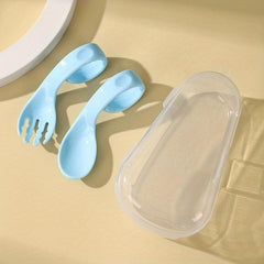 Children's Curved Handle Fork Spoon Tableware Set