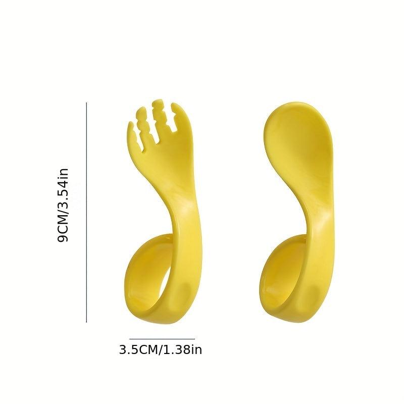 Children's Curved Handle Fork Spoon Tableware Set