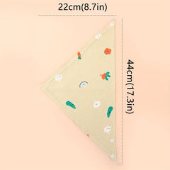 3pcs Set Baby Muslin Bibs Triangle Soft Cotton Print Flower Burp Cloth