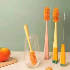 4 in 1 Food Silicone Brush Baby Pacifier Brush Household Gap Cleaning