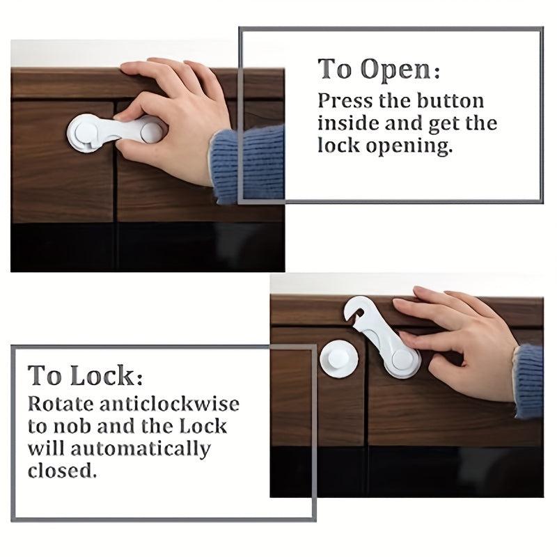 8 Pack Cabinet Door Locks Baby Proof Child Safety for Drawers Cupboards Fridges