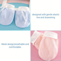 Baby No Scratch Mittens Stay On Adjustable Infant Gloves For Boys Girls