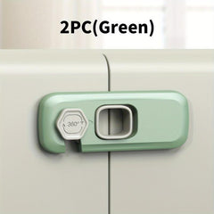 2pcs Child Safety Locks, No Drilling, Kitchen Drawer & Cabinet