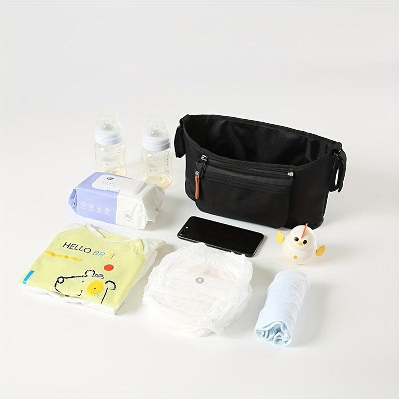Stroller Organizer Insulated Cup Holder Phone Bag Adjustable Velcro