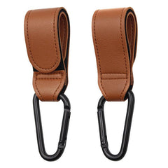 2pcs Stroller Hooks Bag Hooks For Diaper Bags Vegan Leather Pram Straps