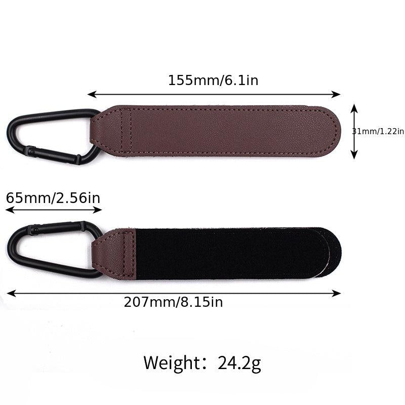 2pcs Stroller Hooks Bag Hooks For Diaper Bags Vegan Leather Pram Straps