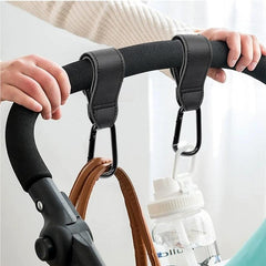 2pcs Stroller Hooks Bag Hooks For Diaper Bags Vegan Leather Pram Straps