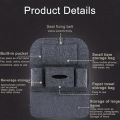 Felt Car Seat Storage Bag Backrest Mounted