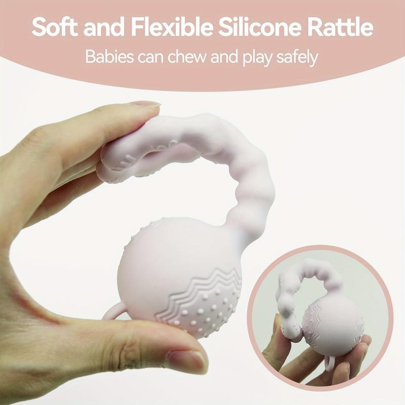 Baby Rattles & Teething Toys for 0-12 Months - Sensory & Gum Massage Essentials