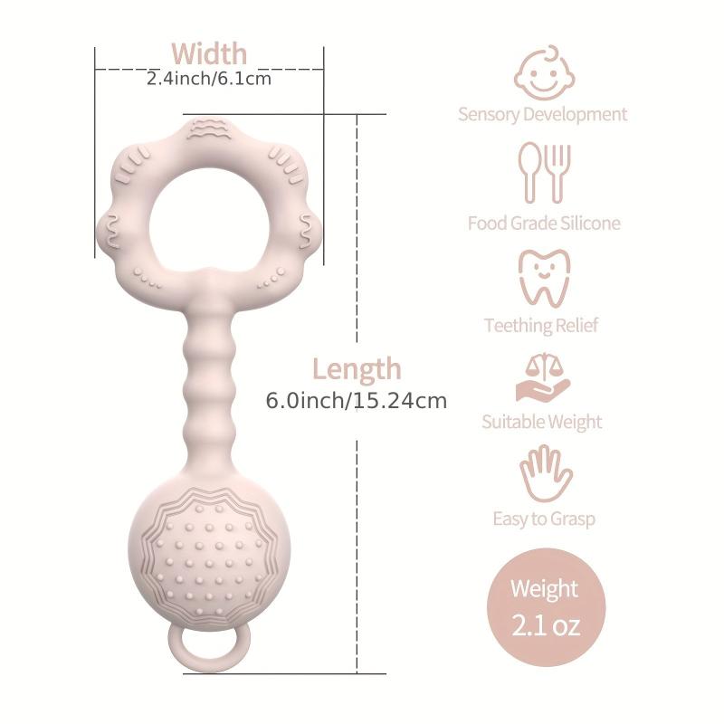 Baby Rattles & Teething Toys for 0-12 Months - Sensory & Gum Massage Essentials