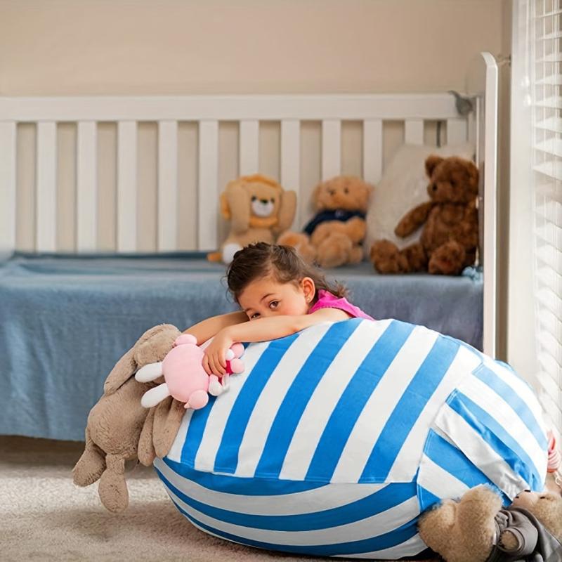 Kids Stuffed Animal Storage Bean Bag Chair Cover