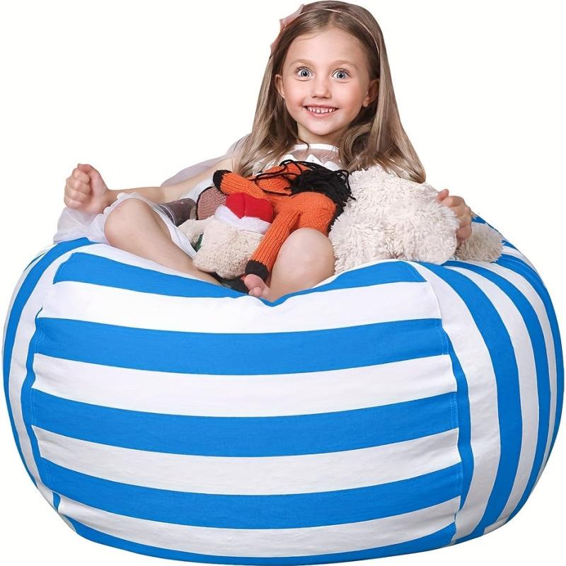 Kids Stuffed Animal Storage Bean Bag Chair Cover