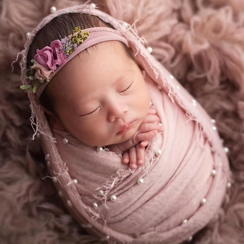 3 Months Baby Pearl Wrap Cloth Photography Props