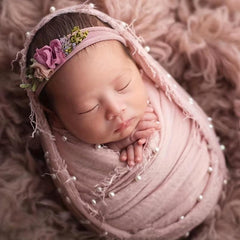 3 Months Baby Pearl Wrap Cloth Photography Props