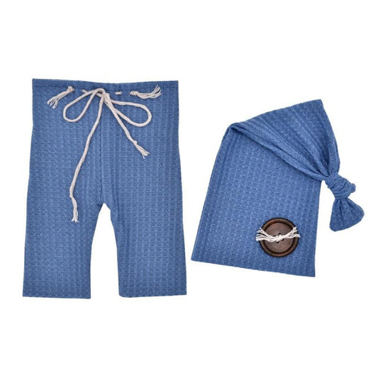 Newborn Photography Props Baby Pants Long Tail Knot Hat Set