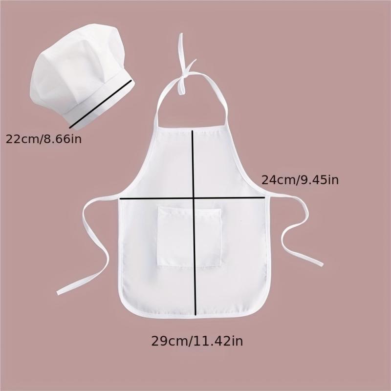 2pcs Baby Chef Hat Set Newborn Photography Props Junior Apron Kitchen Accessorie