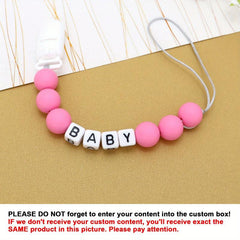 Personalized Dummy Clip for Baby - Customized Baby Pacifier Leash