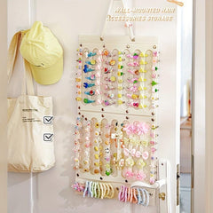 Wall Mounted Storage Bag for Girl's Hair Accessories