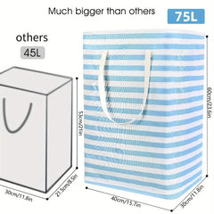 20 Gallon Foldable Laundry Basket Easy Carry Handle Waterproof Storage Basket