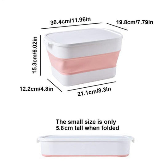 Foldable Plastic Storage Box with Cover for Camping and Household
