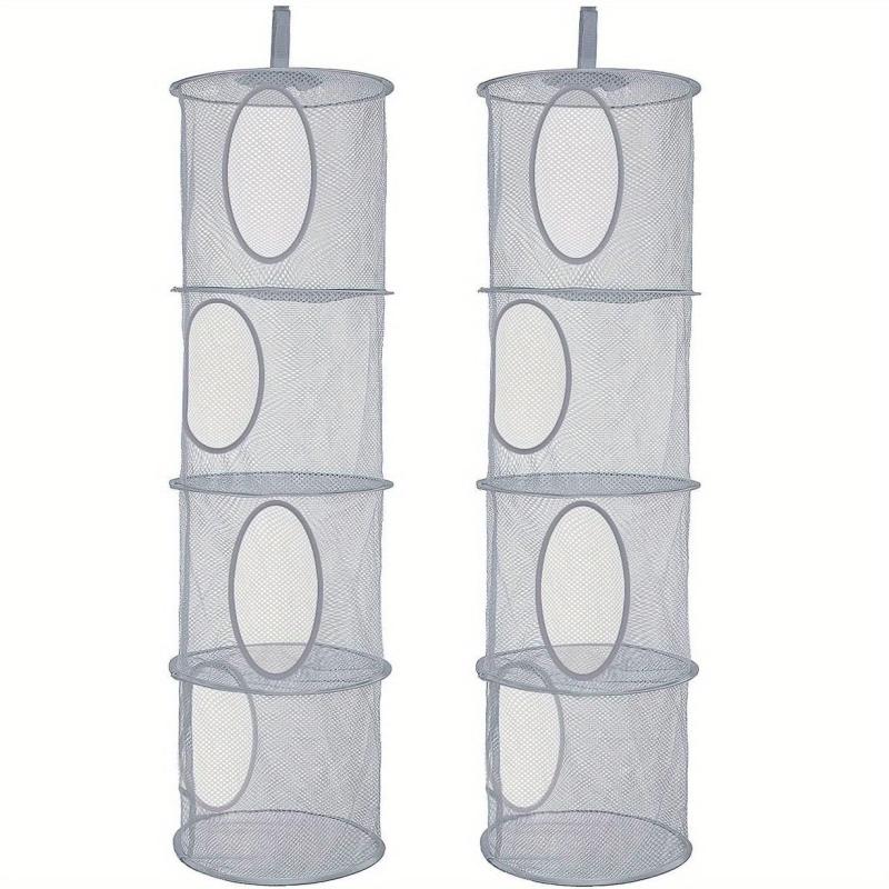 Foldable Stuffed Animal Net Hammock Organizer 4 Compartments Mesh Toy Storage