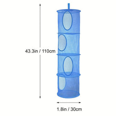 Foldable Stuffed Animal Net Hammock Organizer 4 Compartments Mesh Toy Storage