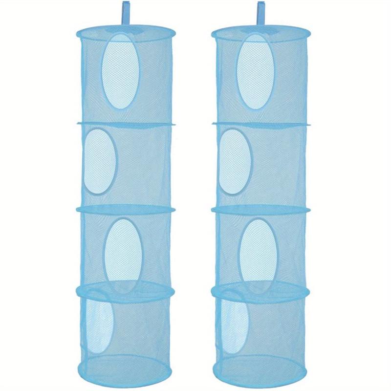 Foldable Stuffed Animal Net Hammock Organizer 4 Compartments Mesh Toy Storage