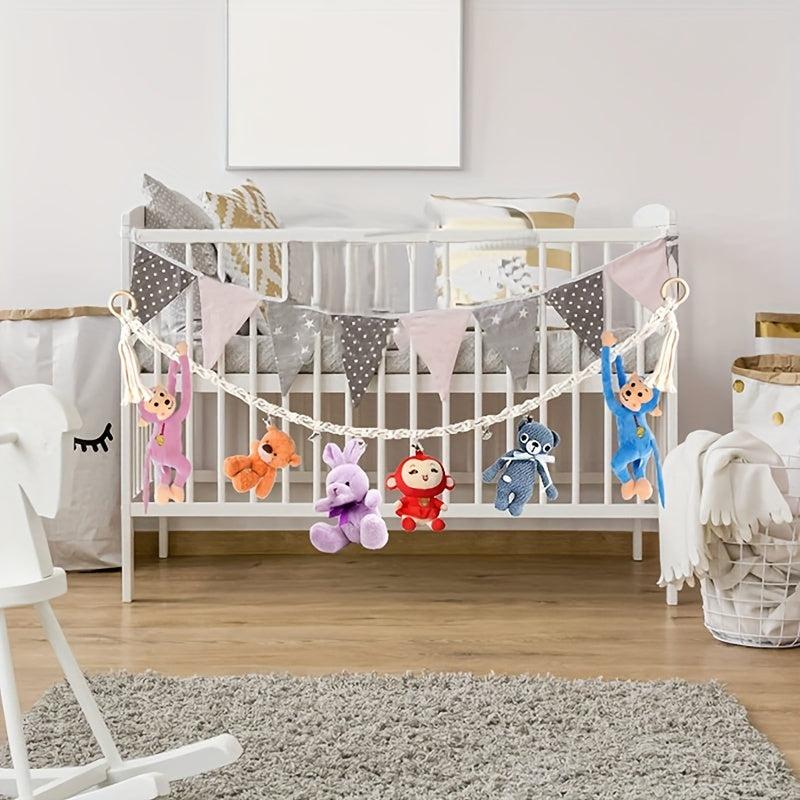 Bohemian Toy Storage Chain with 20 Metal Clips - Animal Storage Box