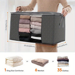 90L Large Capacity Clothing Storage Bag Thick Fabric Strong Zipper