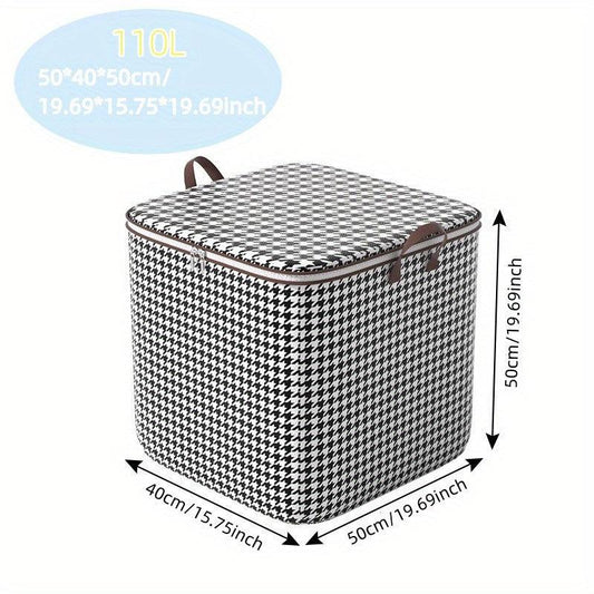 Houndstooth Non-woven Storage Bag Large Capacity Wardrobe Organizer