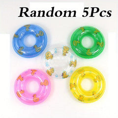 5Pcs Set Mini Swimming Ring Toy for Baby Fun Swimming Doll