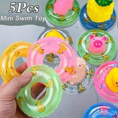 5Pcs Set Mini Swimming Ring Toy for Baby Fun Swimming Doll