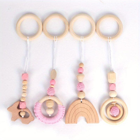 4pcs Baby Fitness Rack Pendants Toy Set with Teething Ring