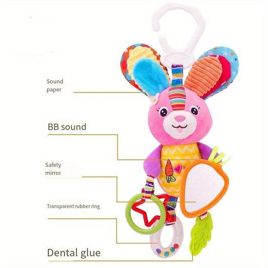 Baby Toys 0-1 Years Old Car Bed Hanging Teether Mirror Rattle