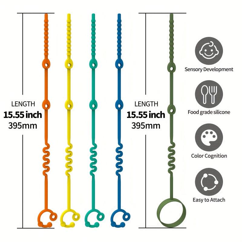 Adjustable Silicone Toy Safety Straps for Baby Gear