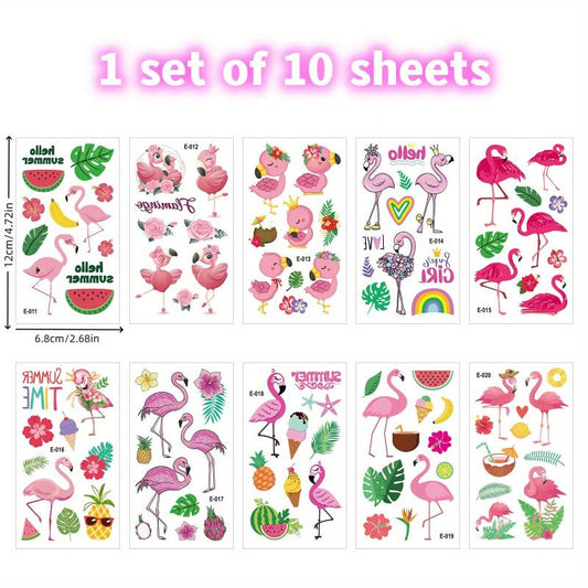 10pcs Animal Tattoo Stickers for Kids' Parties & Get Togethers