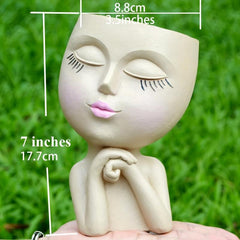 Resin Facial Vase for Home Office and Garden