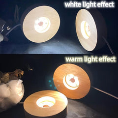 LED Wood Lamp DIY Night Light Crystal Glass Base Switch Log Lamp USB Display