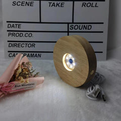 LED Wood Lamp DIY Night Light Crystal Glass Base Switch Log Lamp USB Display