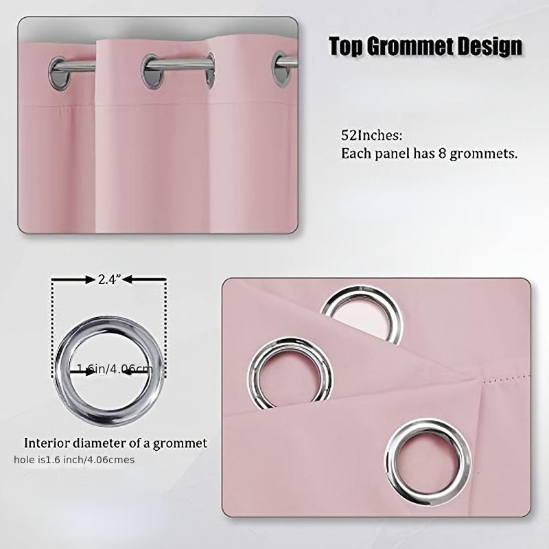 Elegant Baby Pink Curtain Panel - Thermal Insulated & Room Darkening