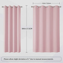 Elegant Baby Pink Curtain Panel - Thermal Insulated & Room Darkening