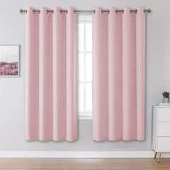 Elegant Baby Pink Curtain Panel - Thermal Insulated & Room Darkening