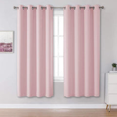 Elegant Baby Pink Curtain Panel - Thermal Insulated & Room Darkening