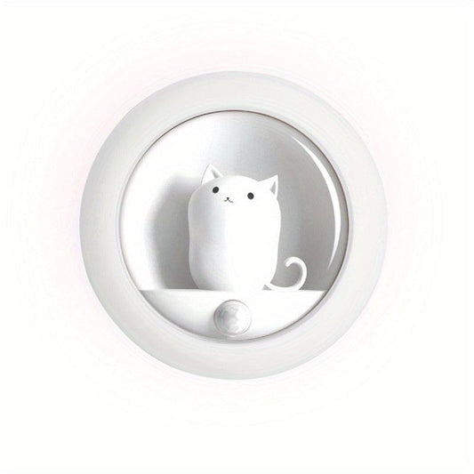 Cat Smart Motion Sensor LED Night Light, USB Rechargeable
