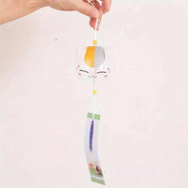 3pcs Japanese Cat Chimes Small Wind Bells Glass Pendant Home Decor