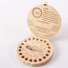 Kids Tooth Storage Box, Milk Teeth Wood Organizer